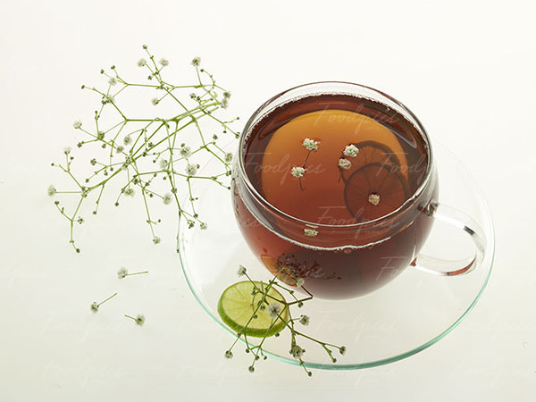 Black Tea Herbal Lime Tea stock photo