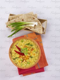 Dal Fry Yellow lentil soup & flat breads image preview