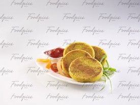 Vegetable Cutlet Panfried vegetable cutlets with ketchup image preview