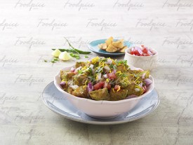 Aloo Chaat Spicy potato with sev, onion & tomato preview