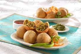 Green Peas Kachori Spicy deep fried quiche with green peas inside preview