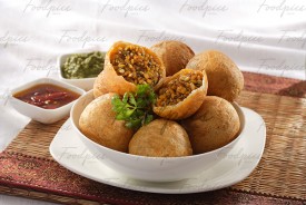 Moong Dal Kachori Spicy deep fried quiche with moong dal inside image preview