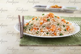 Prawns Fried Rice Prawns fried rice with beans & carrot image preview