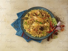 Chicken Pulao Spicy chicken rice in top angle preview