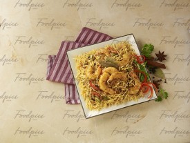 Prawns Pulao Prawns rice in top angle image preview