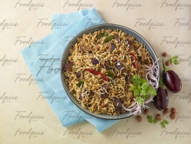 Baingan Pulao Eggplant rice in top angle image preview
