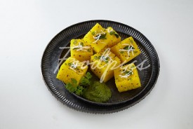 Dhokla Steamed lentil cakes with chutney preview