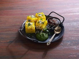 Dhokla Steamed lentil cakes with chutney image preview