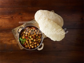 Chole Bhature Chickpeas curry in top angle image preview