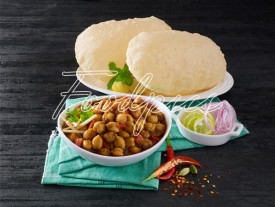 Chole Bhature Chick pea curry with fried flat breads image preview