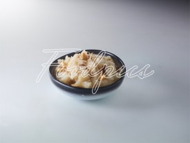 Sheera Bowl of sweet semolina pudding on white background image preview