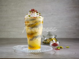 Kesar Pista Falooda Icecream dessert with milk, rose syrup & vermicelli & saffron image preview