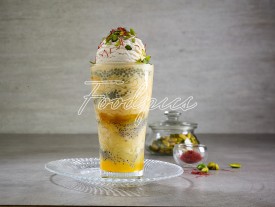 Kesar Ice cream Falooda Ice cream dessert made with vermicelli, jelly, rose syrup & Ice cream with saffron preview