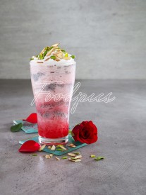 Rose Ice Cream Falooda Ice cream dessert made with vermicelli, jelly, rose syrup & dry fruits image preview