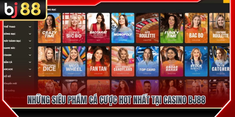 Điểm danh các tựa game casino live BJ88 được yêu thích nhất 